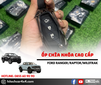 Ốp Chìa Khóa Ford Ranger Cao Cấp 2022-2025 – Bọc Khóa Oto Hợp Kim Chống Trầy Xước, Phụ Kiện ô tô