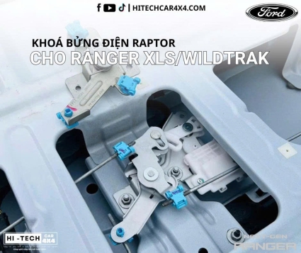 Khóa Bửng Điện Cho Ford Ranger Xls, Wildtrack – An Toàn Tuyệt Đối, Tích Hợp Chìa Khóa Zin
